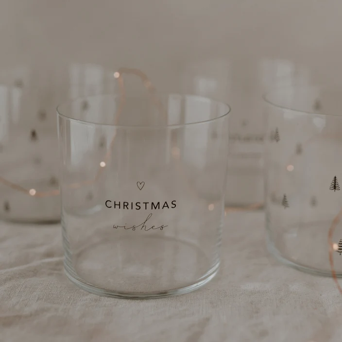Trinkglas im 2er Set, Christmas schwarz