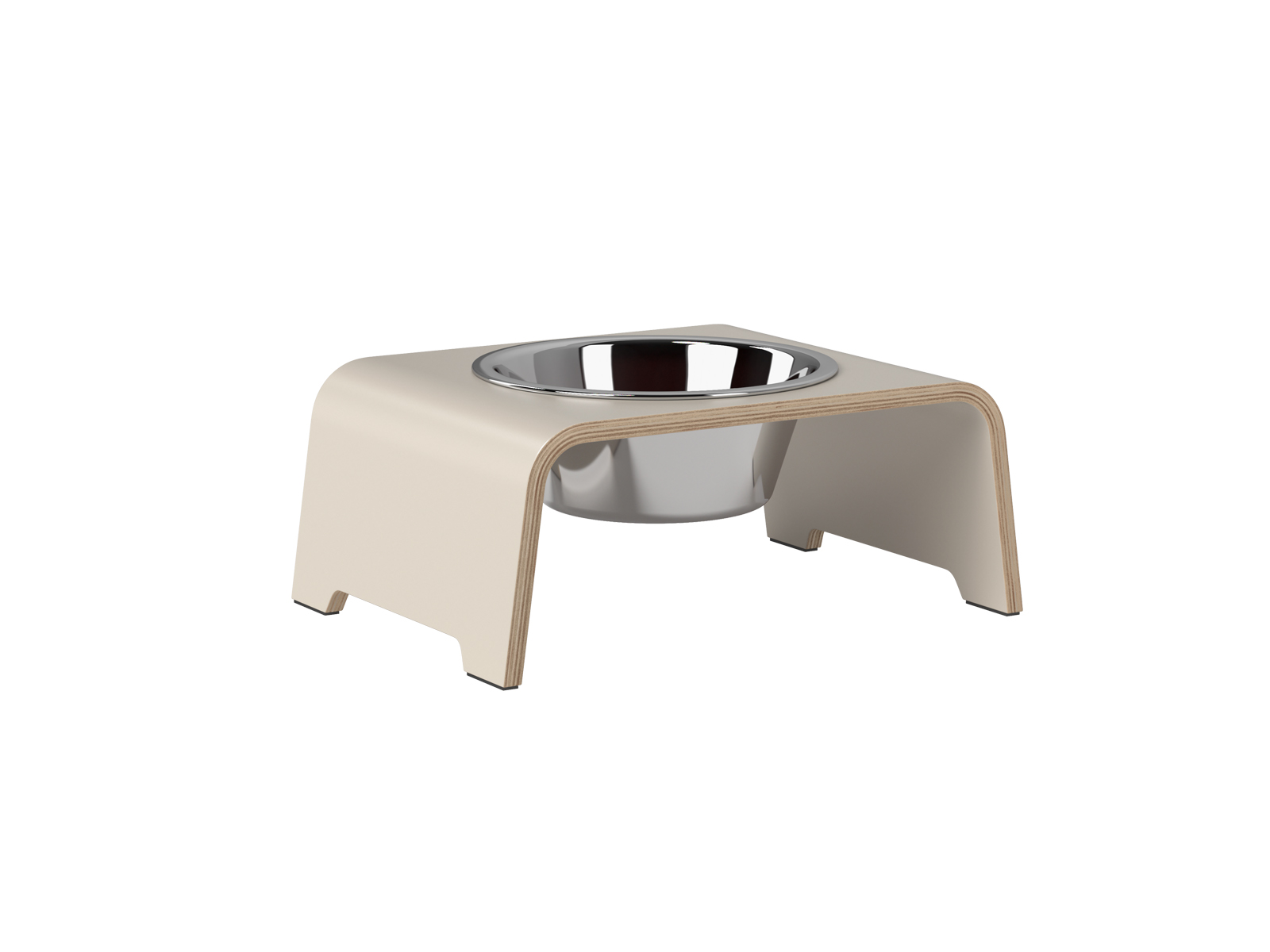 dogBar® Single M-small / Hunde-Napf / Edelstahl/  cashmere grau