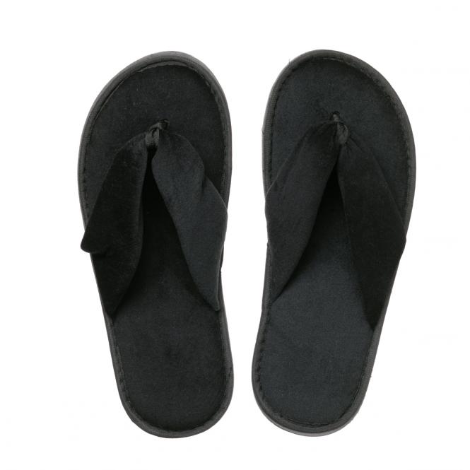 COMO SELECTION Hotel-Slipper Frottee | Flip-Flop | schwarz