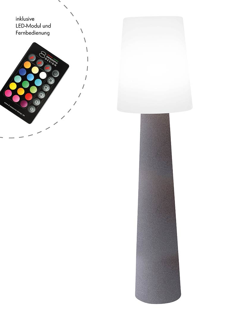 Stehleuchte No.1, 160cm, Farbe stone mit RGB LED , bunt Stehleuchte No.1, 160cm, Farbe stone mit RGB LED , bunt