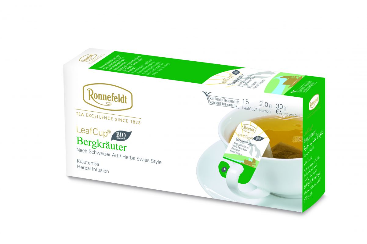 Ronnefeldt LeafCup BIO Bergkräuter | 6 x 15 Stück 