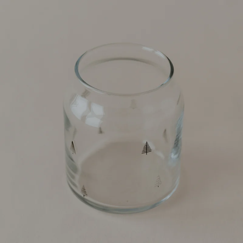 Vase aus Glas, Tannendruck