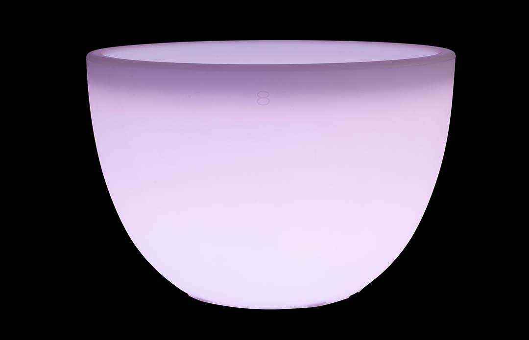 LED Blumentopf / Tisch, Shining Curvy Pot XM, mit RGB LED, bunt