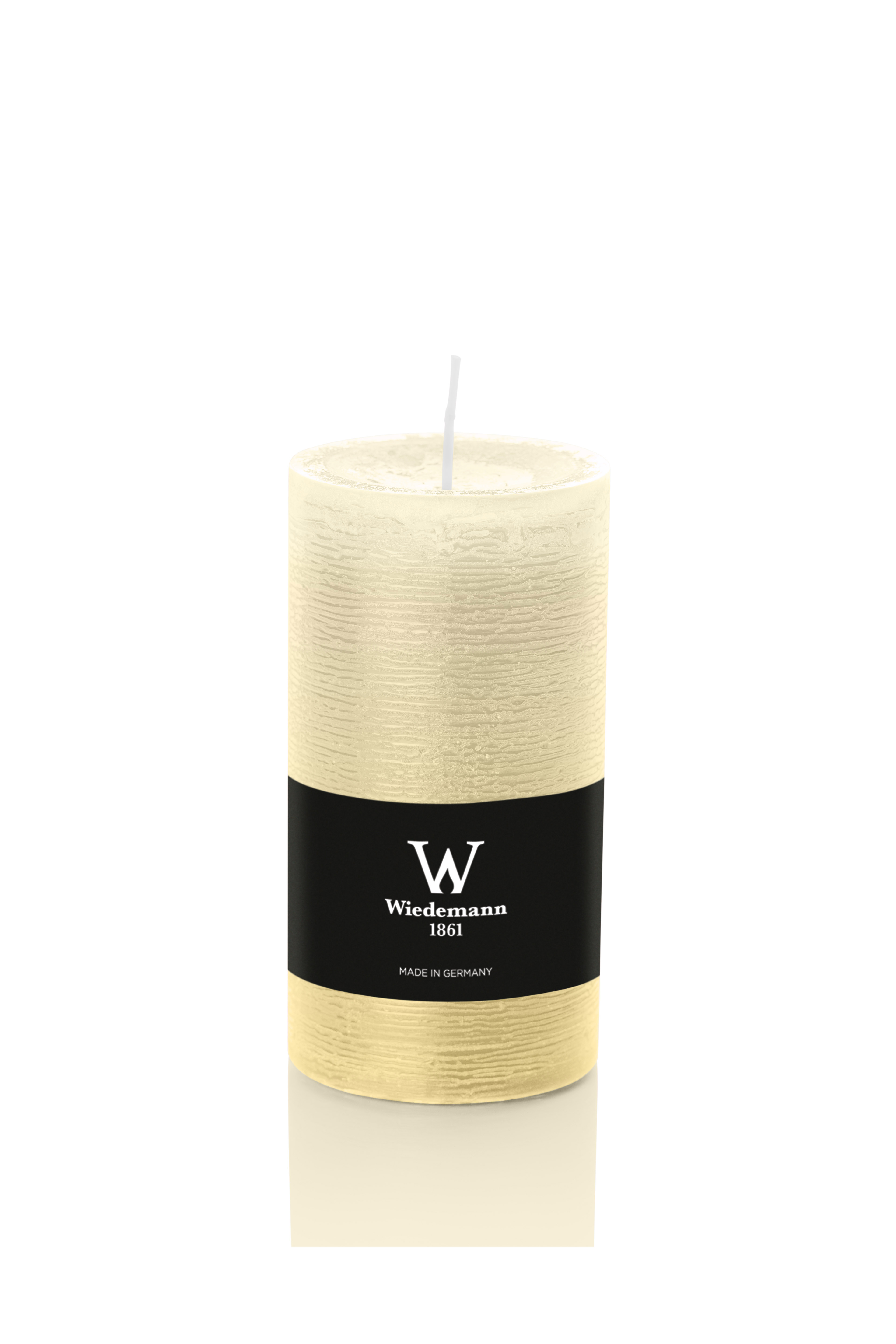 Marble Kerzen durchgefärbt, 130x68 mm, creme, 8 Stück   