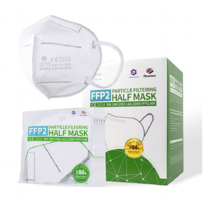 40 Stück FFP2 Partikelfiltrierende Halbmasken | CE2834 | EN149:2001 | A1:2009 |