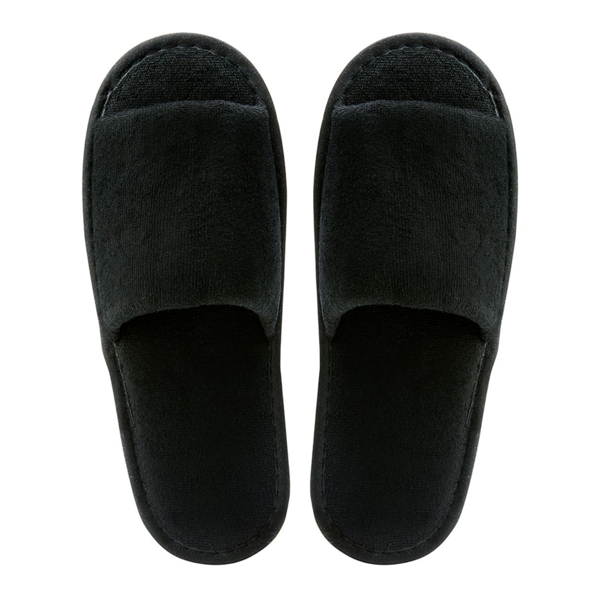 COMO SELECTION Hotel-Slipper Frottee offen| schwarz | 100 Paar