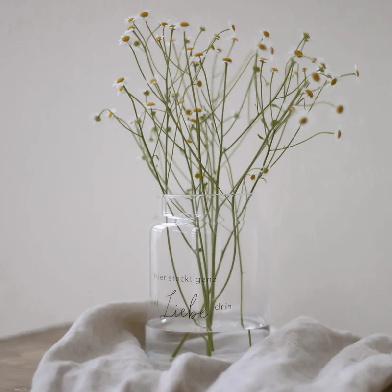 Vase aus Glas, groß, LIEBE