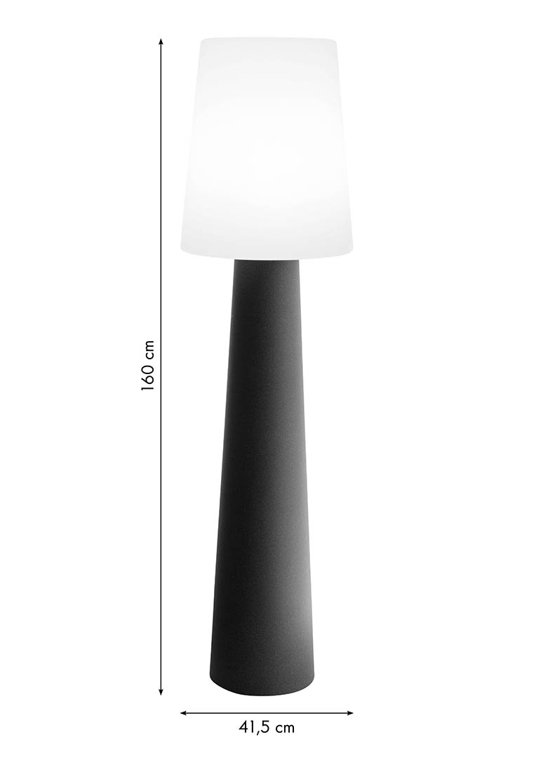 Stehleuchte No.1, 160cm, Farbe Anthrazit mit WW LED 